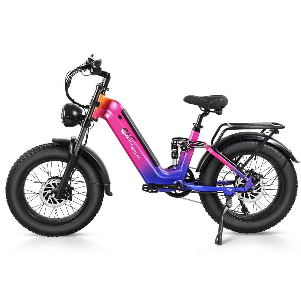 CMACEWHEEL V20 750Wx2 Dual Motor AWD Fat Bike Full Suspension E-Bike 960Wh Samsung Battery 28Mph 50Miles