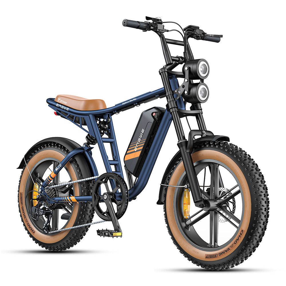 Engwe M20 2.0 750W 20" Fat Bike E-Mountain Bike with Dual Batteries 28Mph 162Miles