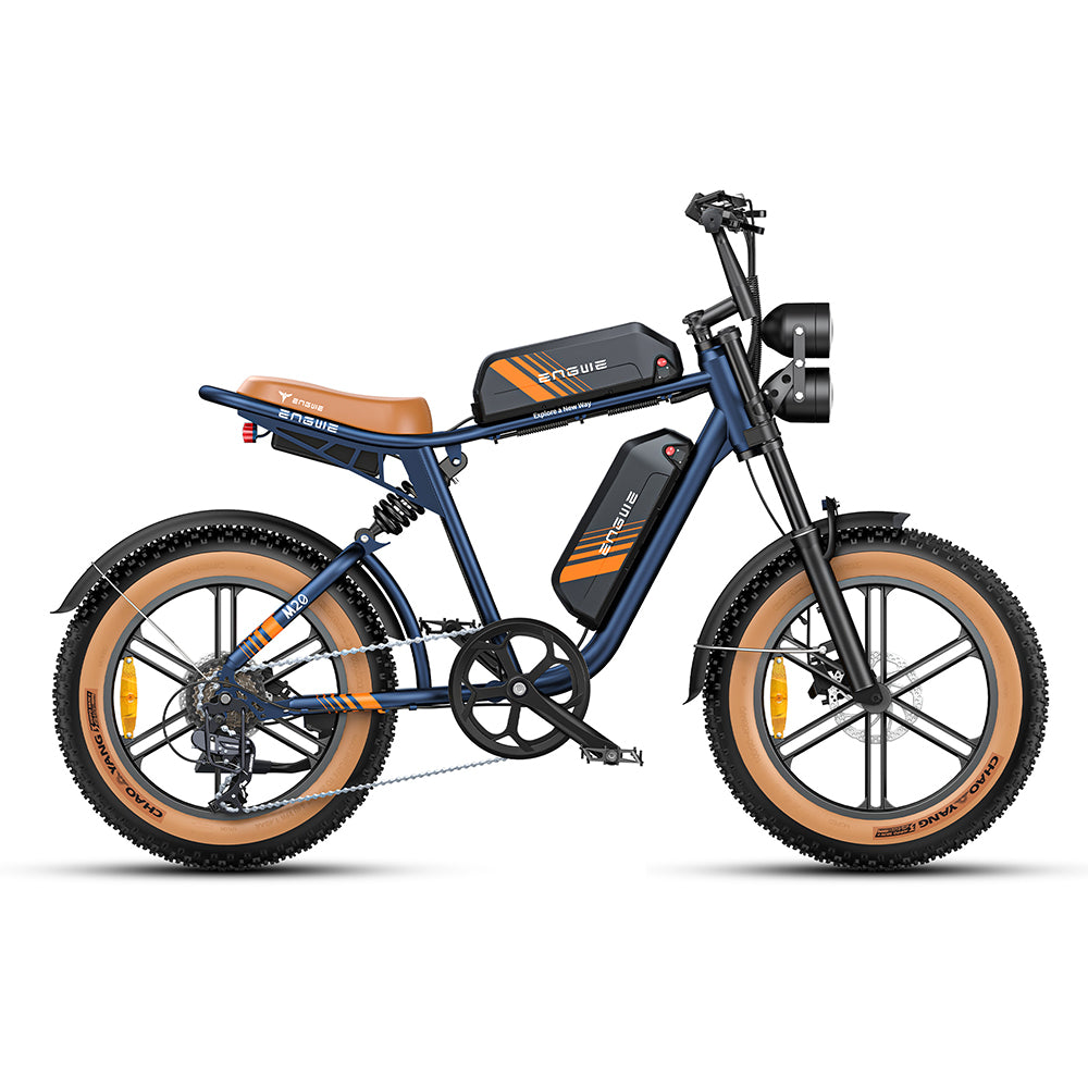 Engwe M20 2.0 750W 20" Fat Bike E-Mountain Bike with Dual Batteries 28Mph 162Miles