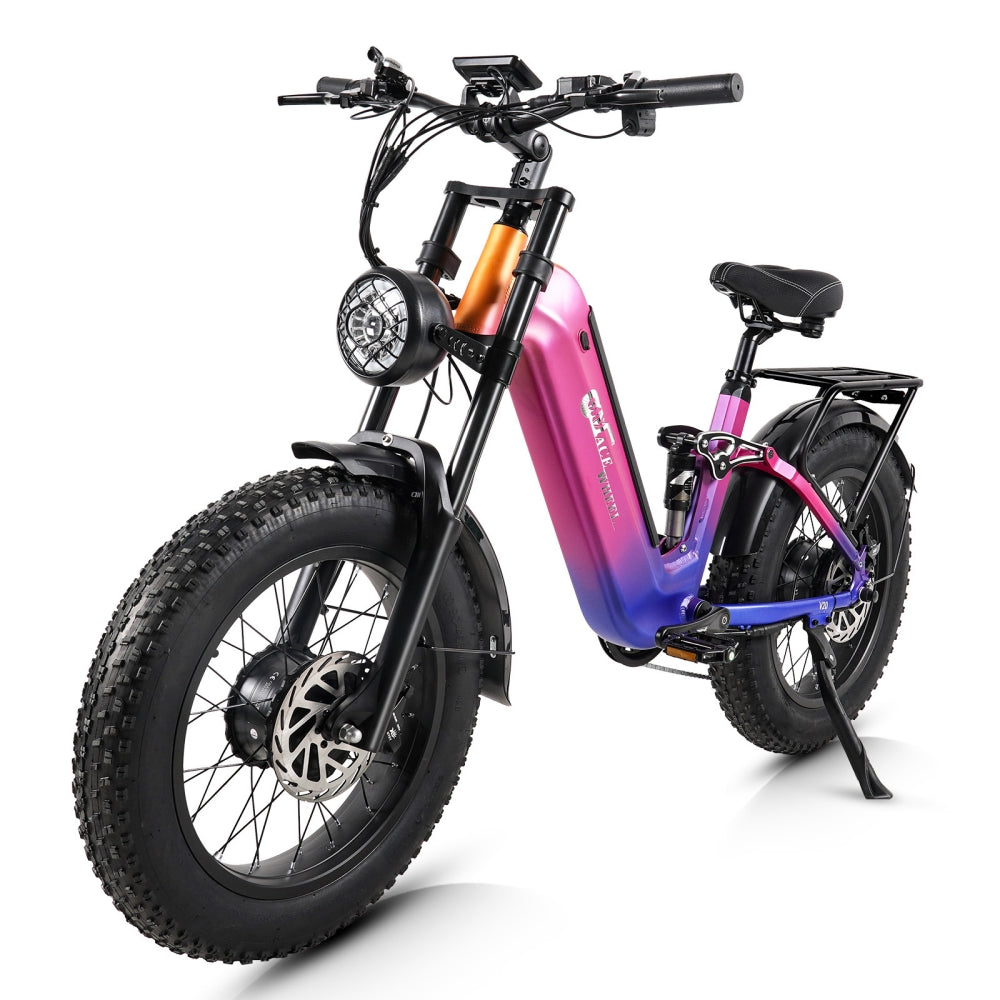 CMACEWHEEL V20 750Wx2 Dual Motor AWD Fat Bike Full Suspension E-Bike 960Wh Samsung Battery 28Mph 50Miles