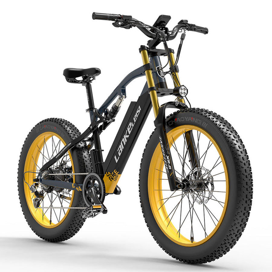 Lankeleisi RV700 1000W Fat Bike Full Suspension E-Mountain Bike E-MTB 48V 16Ah 26Mph 80Miles