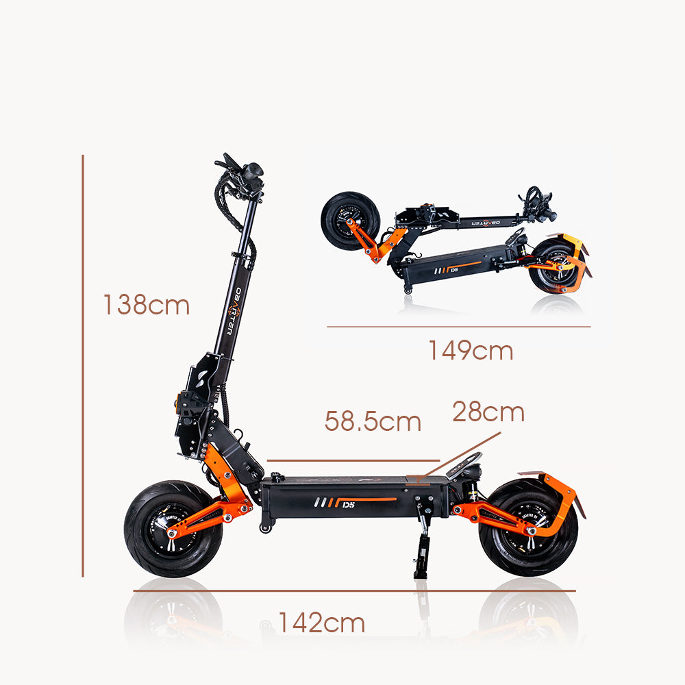 OBARTER D5 12" 2500W*2 Dual Motor Off-road Electric Scooter 48V 35Ah 43Mph 75Miles