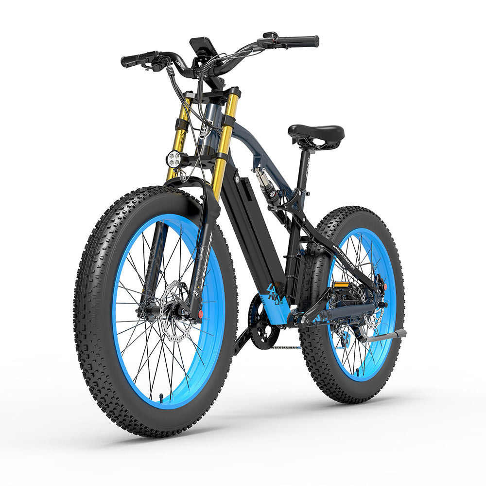 Lankeleisi RV700 1000W Fat Bike Full Suspension E-Mountain Bike E-MTB 48V 16Ah 26Mph 80Miles