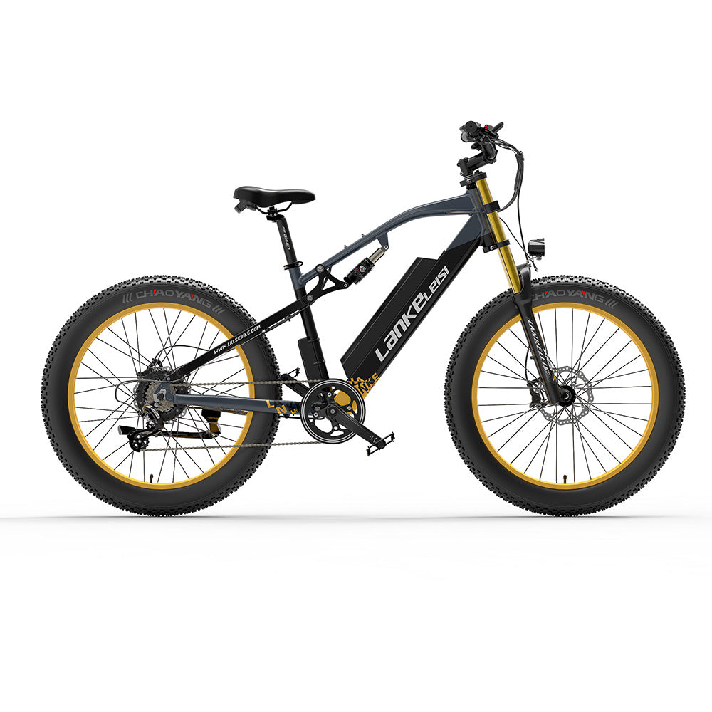 Lankeleisi RV700 1000W Fat Bike Full Suspension E-Mountain Bike E-MTB 48V 16Ah 26Mph 80Miles