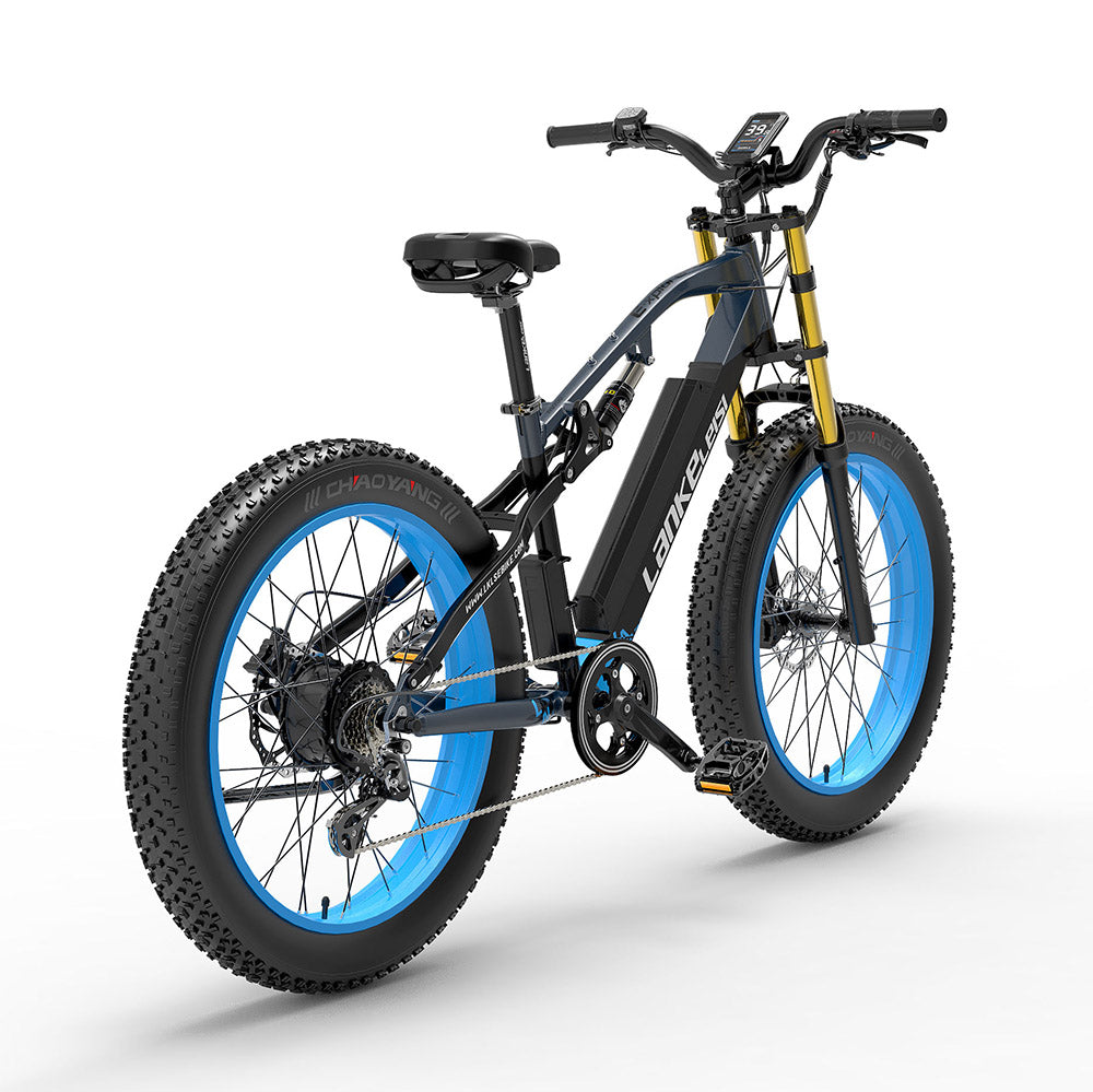 Lankeleisi RV700 1000W Fat Bike Full Suspension E-Mountain Bike E-MTB 48V 16Ah 26Mph 80Miles