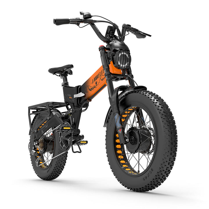 Lankeleisi X3000 Max 1000Wx2 Dual Motor AWD Fat Bike Full Suspension Folding E-Bike 48V 20Ah Samsung Battery 31Mph 93Miles