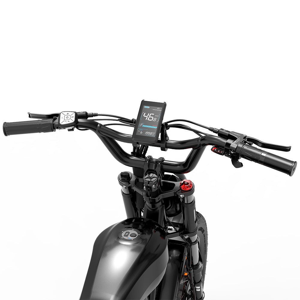 Lankeleisi X-Black Knight 1000Wx2 Dual Motor AWD Fat Bike Full Suspension Moped E-bike 45Ah Samsung Battery 28Mph 174Miles