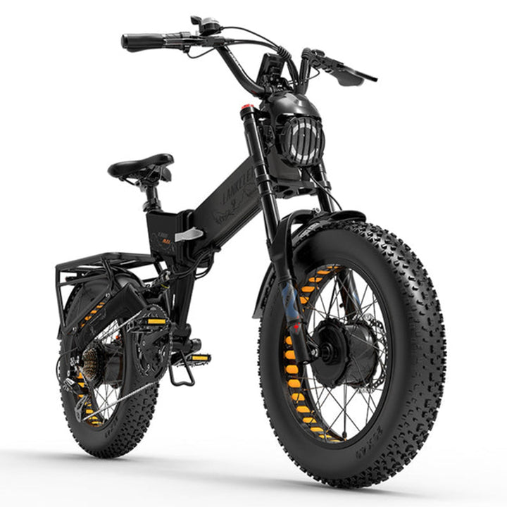 Lankeleisi X3000 Max 1000Wx2 Dual Motor AWD Fat Bike Full Suspension Folding E-Bike 48V 20Ah Samsung Battery 31Mph 93Miles