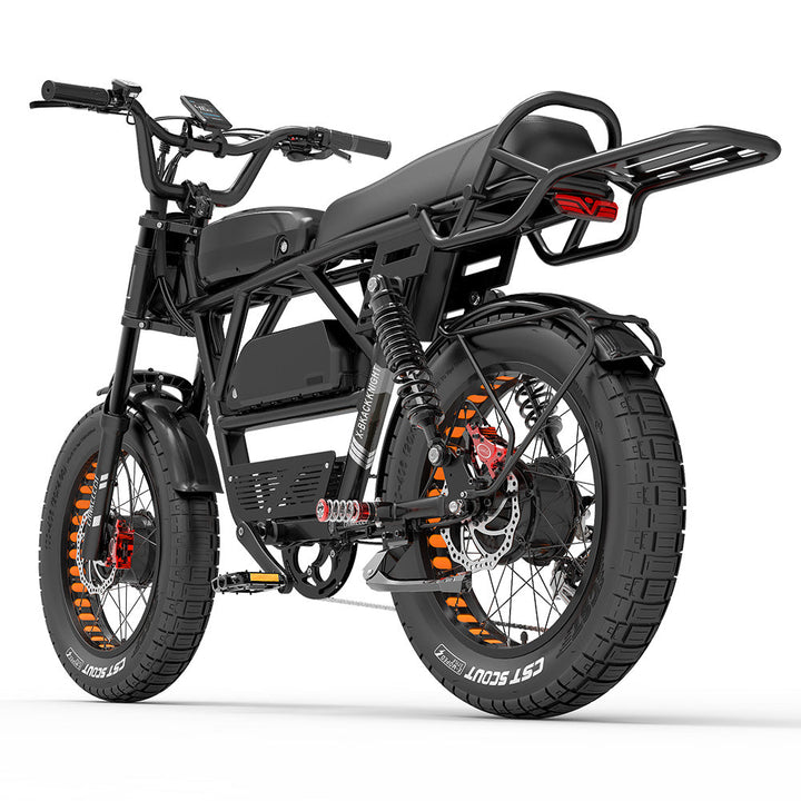 Lankeleisi X-Black Knight 1000Wx2 Dual Motor AWD Fat Bike Full Suspension Moped E-bike 45Ah Samsung Battery 28Mph 174Miles