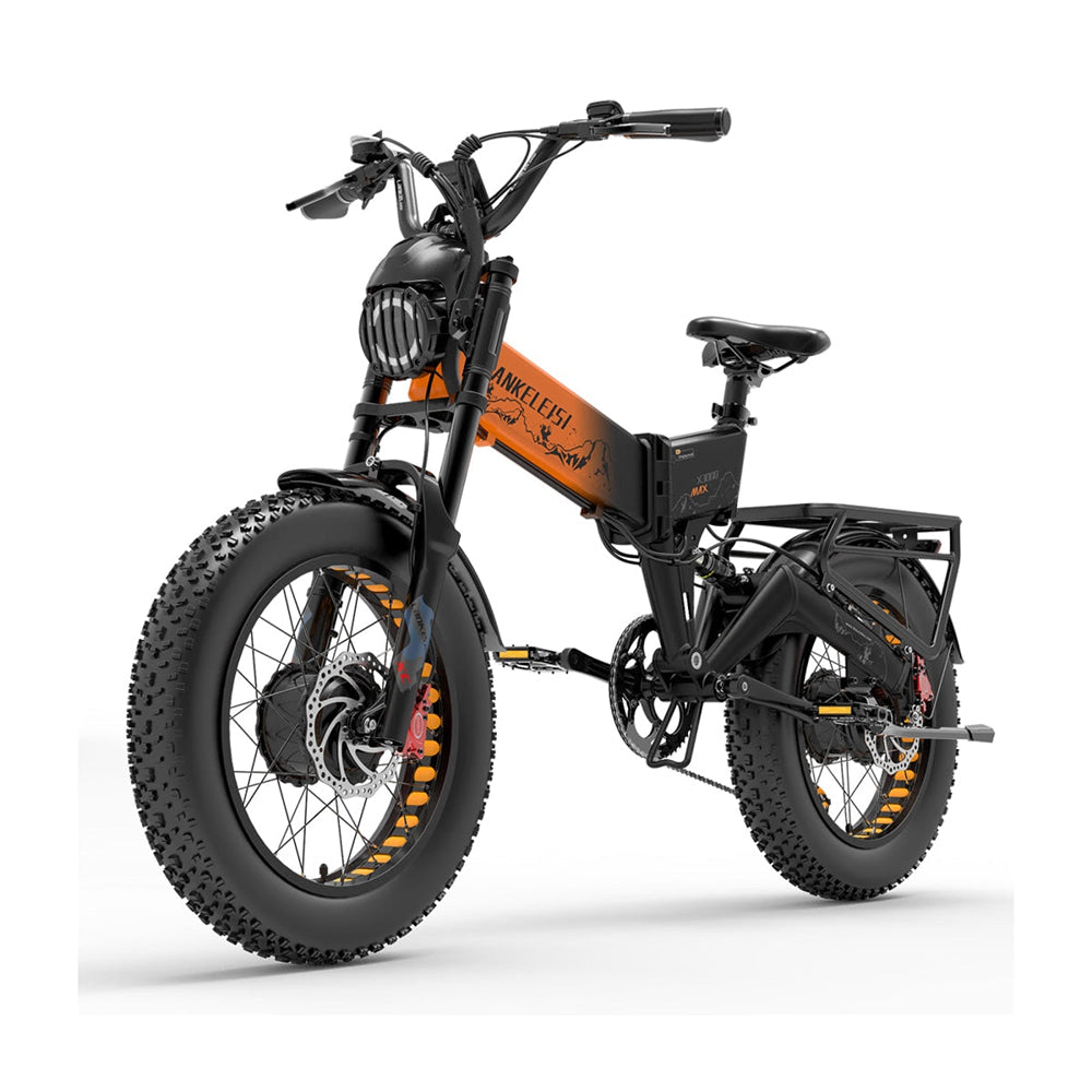 Lankeleisi X3000 Max 1000Wx2 Dual Motor AWD Fat Bike Full Suspension Folding E-Bike 48V 20Ah Samsung Battery 31Mph 93Miles