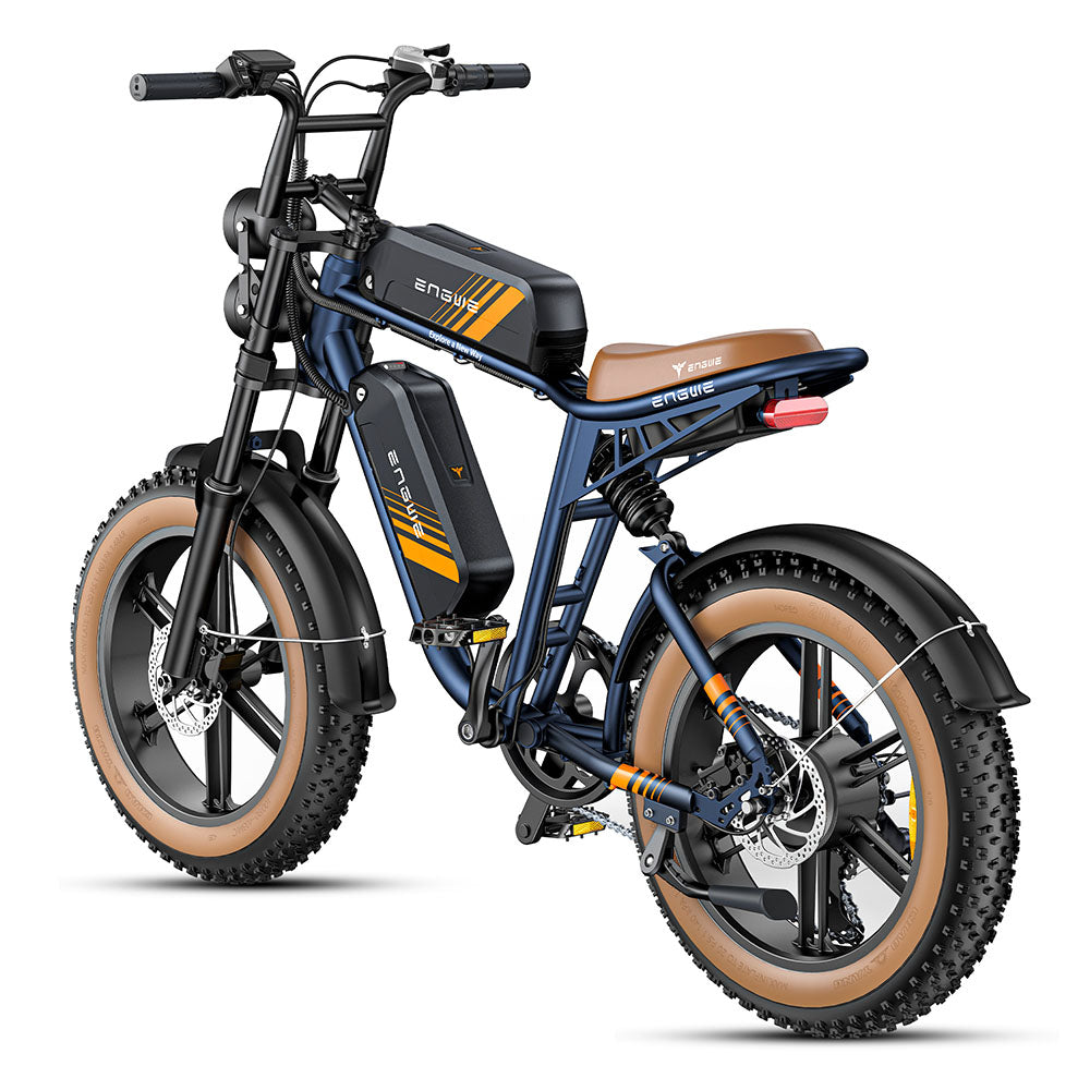 Engwe M20 2.0 750W 20" Fat Bike E-Mountain Bike with Dual Batteries 28Mph 162Miles