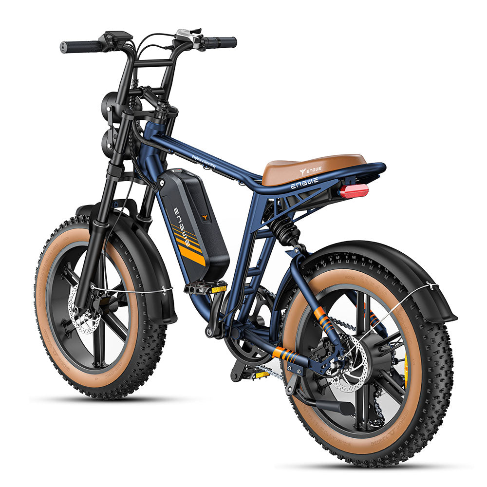Engwe M20 2.0 750W 20" Fat Bike E-Mountain Bike with Dual Batteries 28Mph 162Miles