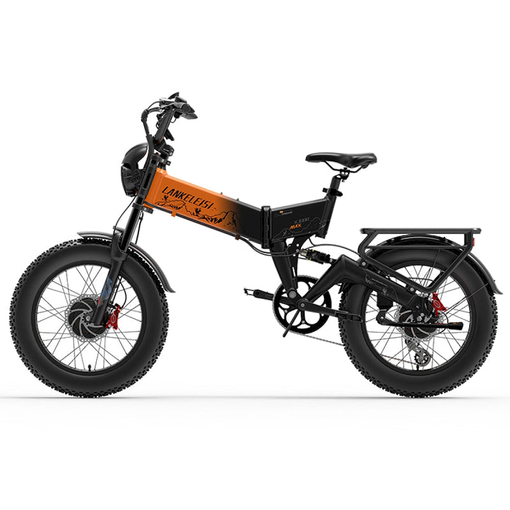 Lankeleisi X3000 Max 1000Wx2 Dual Motor AWD Fat Bike Full Suspension Folding E-Bike 48V 20Ah Samsung Battery 31Mph 93Miles