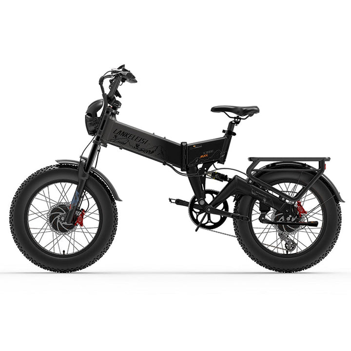 Lankeleisi X3000 Max 1000Wx2 Dual Motor AWD Fat Bike Full Suspension Folding E-Bike 48V 20Ah Samsung Battery 31Mph 93Miles