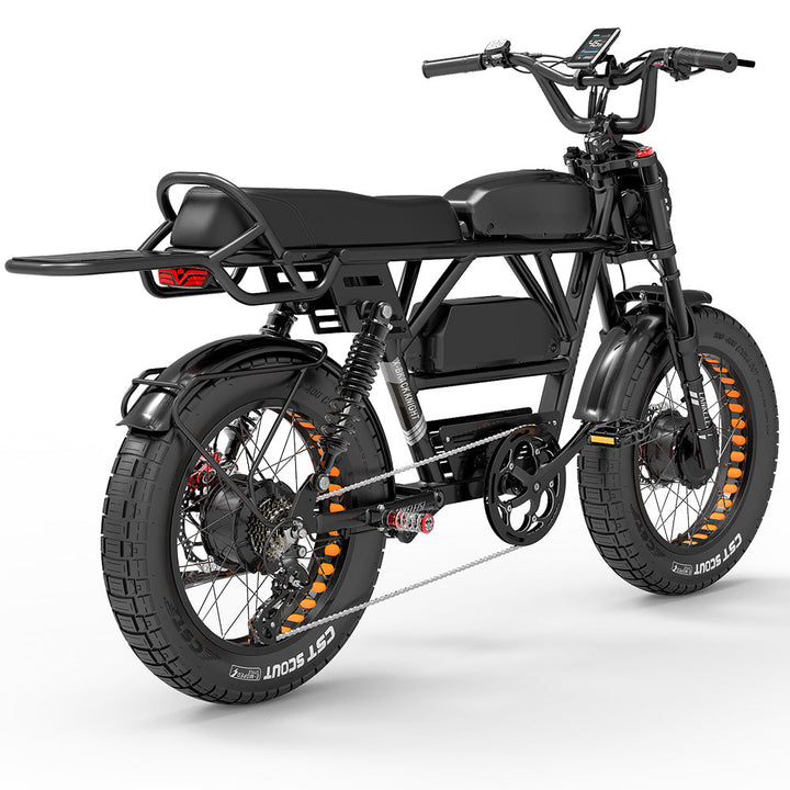 Lankeleisi X-Black Knight 1000Wx2 Dual Motor AWD Fat Bike Full Suspension Moped E-bike 45Ah Samsung Battery 28Mph 174Miles