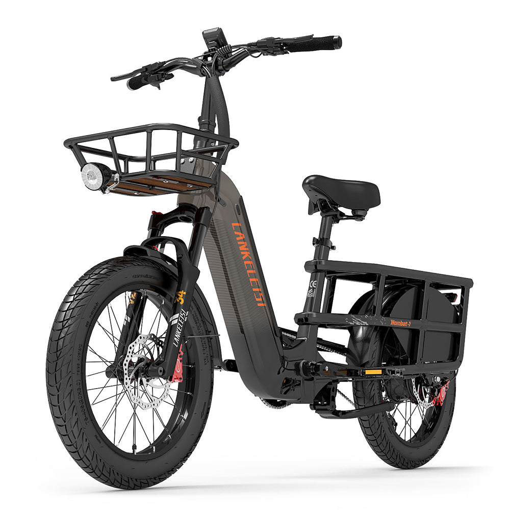 Lankeleisi Wombat-1 1000W Fat Tire Electric Cargo Bike with Torque Sensor 48V 20Ah Samsung Battery 30Mph 93Miles