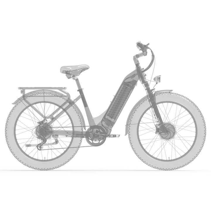 Lankeleisi MG600 Plus 1000Wx2 Dual Motor AWD Fat Bike All Terrain E-Bike 48V 20Ah Samsung Battery 31Mph 80Miles