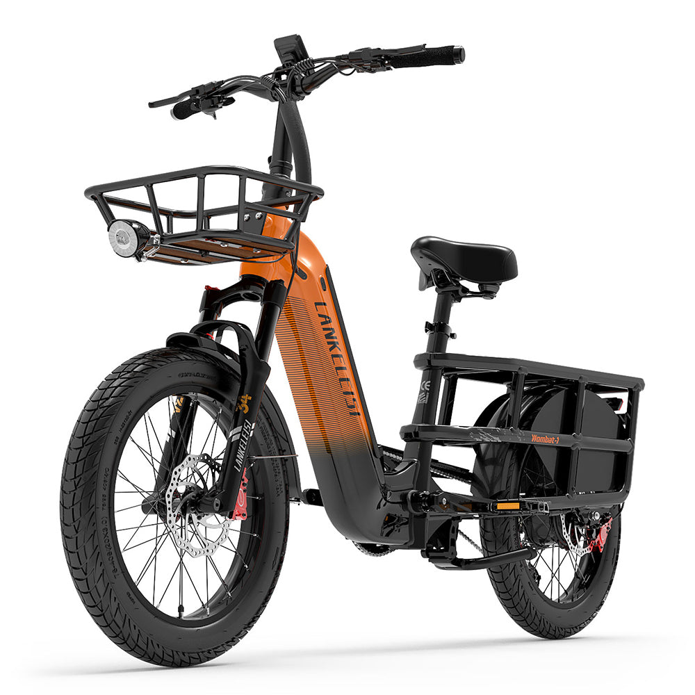 Lankeleisi Wombat-1 1000W Fat Tire Electric Cargo Bike with Torque Sensor 48V 20Ah Samsung Battery 30Mph 93Miles