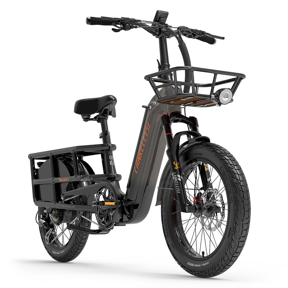 Lankeleisi Wombat-1 1000W Fat Tire Electric Cargo Bike with Torque Sensor 48V 20Ah Samsung Battery 30Mph 93Miles