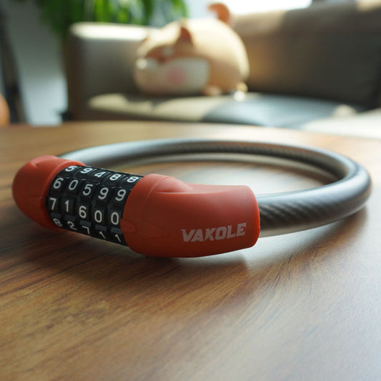 Vakole Bike Lock Steel Five-digit Code Anti-theft 1.72CM Bold Cable Password Lock