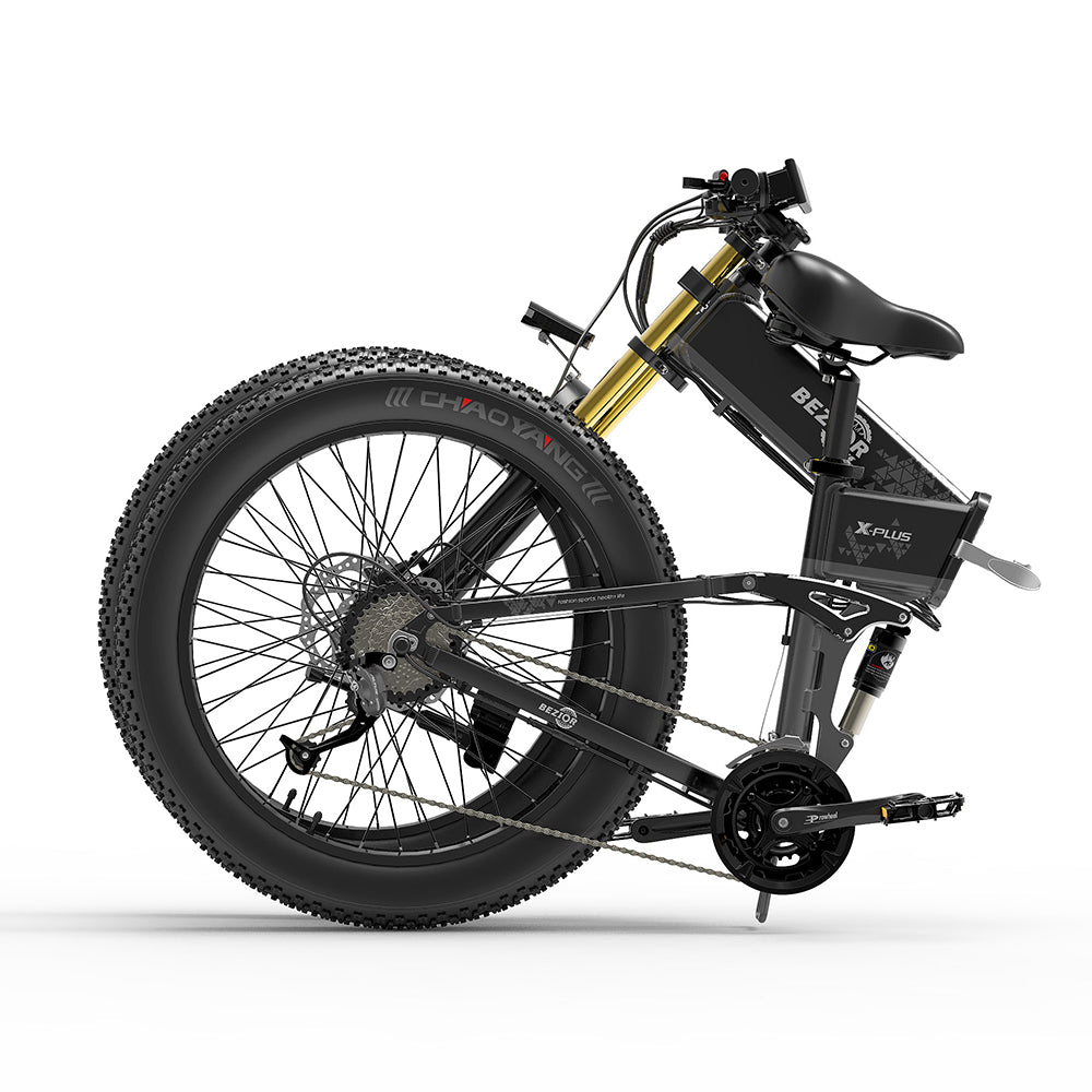Bezior X Plus 1500W 26" Fat Bike Foldable E-Mountain Bike 48V 17.5Ah 25Mph 80Miles