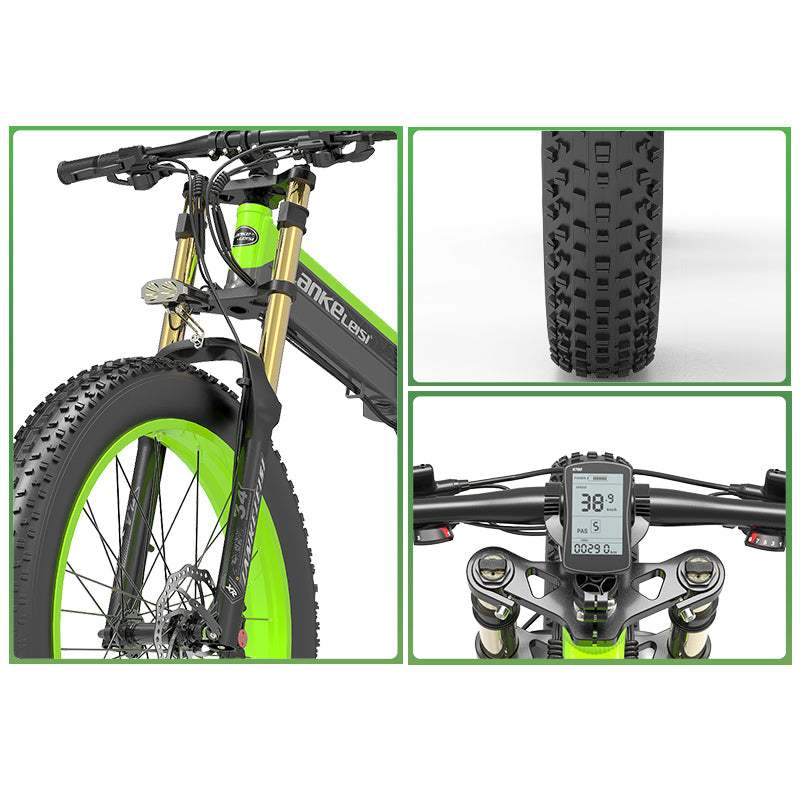 Lankeleisi XT750 Plus 1000W Fat Bike Foldable E-Mountain Bike 48V 17.5Ah 25Mph 75Miles