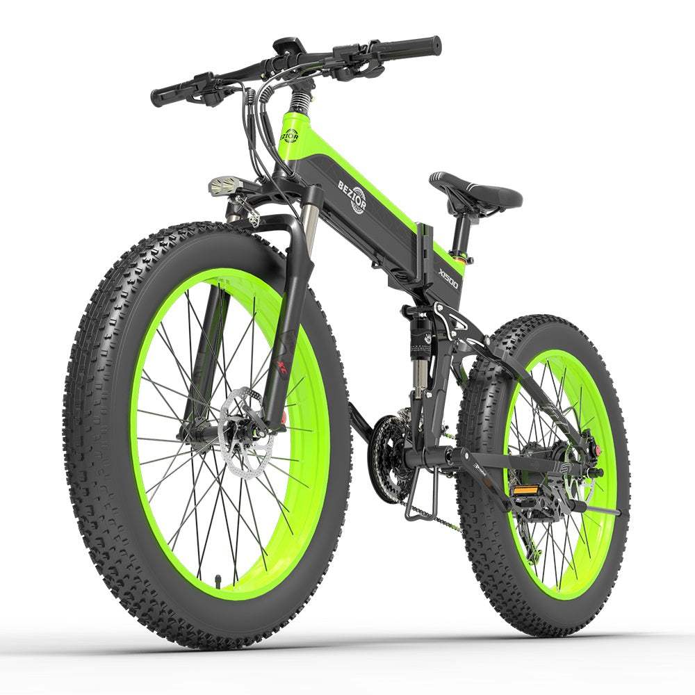 Bezior X1500 1500W Fat Bike Foldable E-Mountain Bike 48V 12.8Ah 25Mph 62Miles